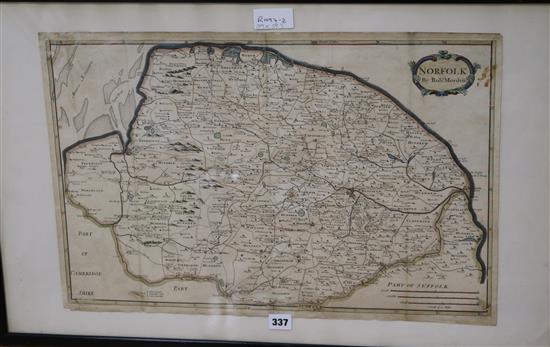 Robert Morden, Map of Norfolk, 39 x 60cm